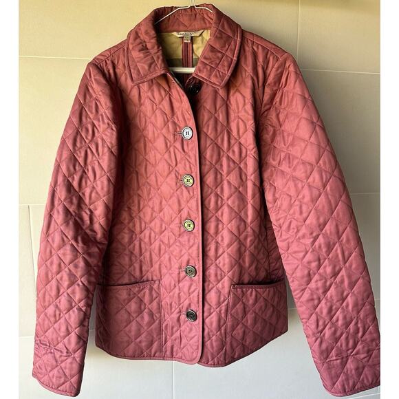 Authentic Burberry Brit Copford Diamond Quilted Jacket Light Crimson Size Small - Picture 1 of 12